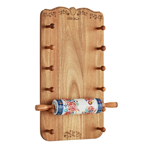 ❤️ New Pioneer Woman Keepsake Floral Ceramic Rolling Pin with Holder - Picture 8 of 8